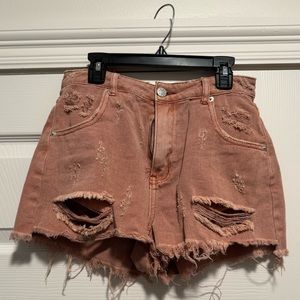 Mustard Seed Colored Denim Shorts - Small